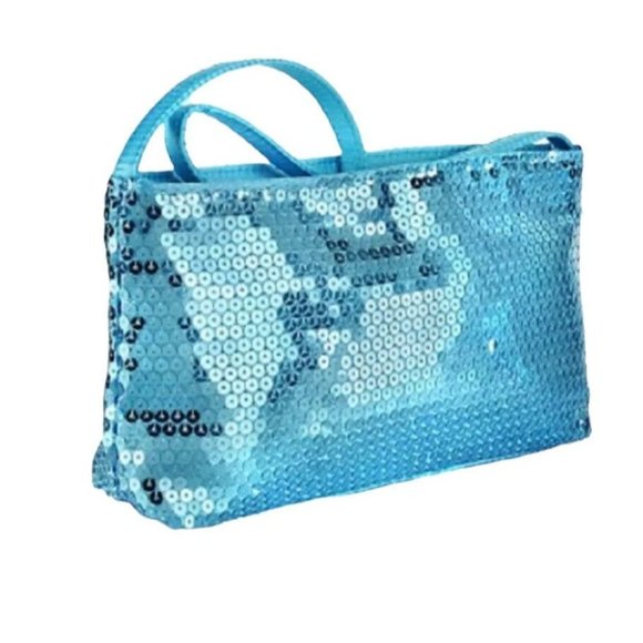M. Asam Handbags - M. Asam Blue Sequined Cosmetic Bag NEW